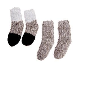 Gray & Black Shea Butter-Infused Cabin Socks Set